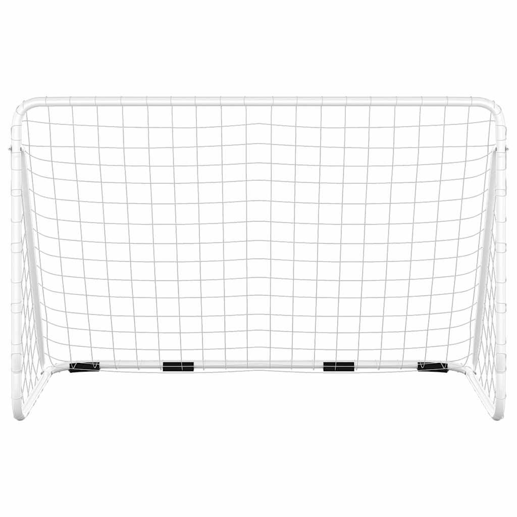 Football Goal with Net White 180x90x120 cm Steel