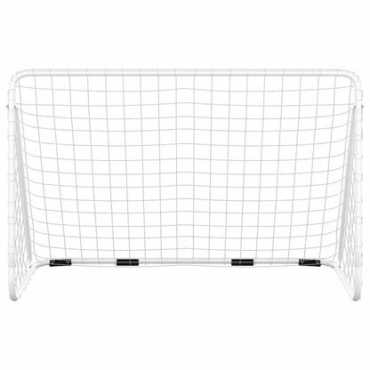 Football Goal with Net White 180x90x120 cm Steel