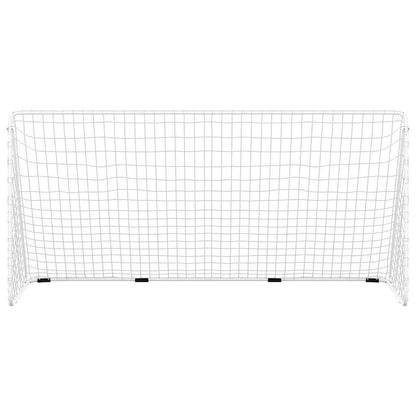 Football Goal with Net White 366x122x182 cm Steel