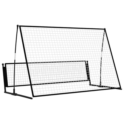 93373 vidaXL 2 in 1 Soccer Rebounder Football Goal 202x104x120 cm Steel