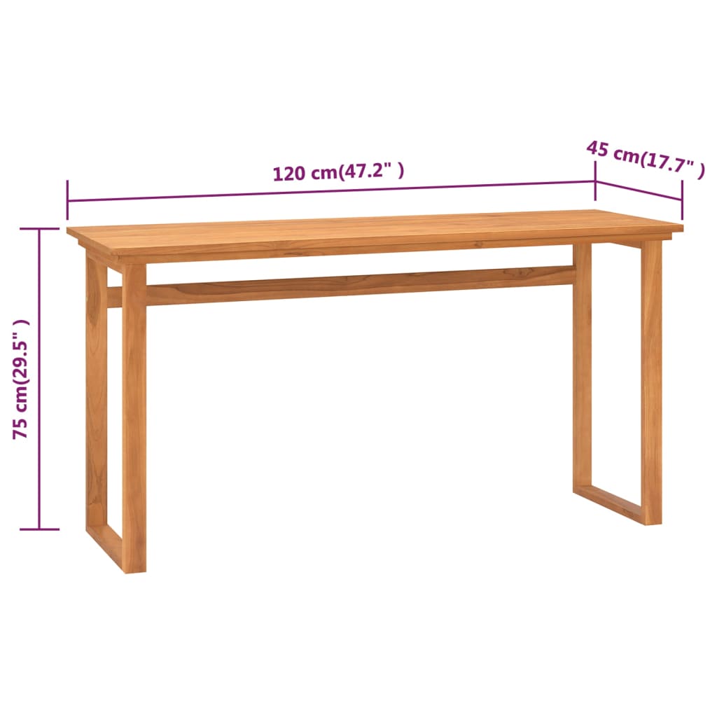 Desk 120x45x75 cm Solid Wood Teak