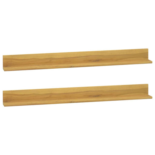 Wall Shelves 2 pcs 110x10x10 cm Solid Wood Teak