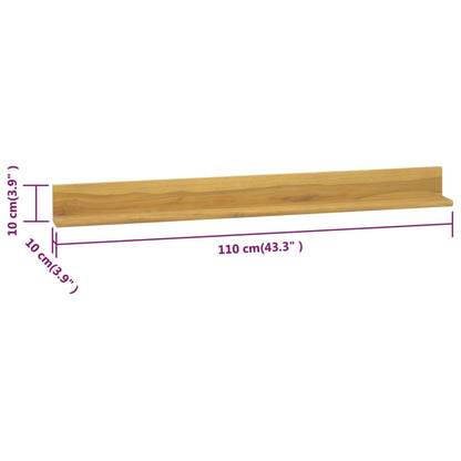 Wall Shelves 2 pcs 110x10x10 cm Solid Wood Teak