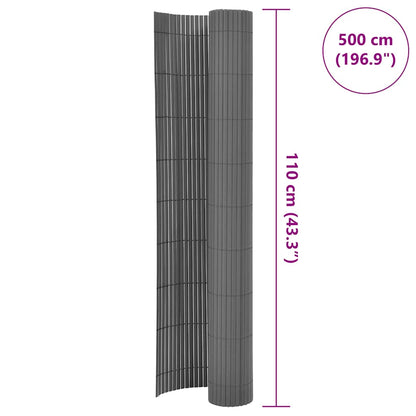Double-Sided Garden Fence 110x500 cm Grey