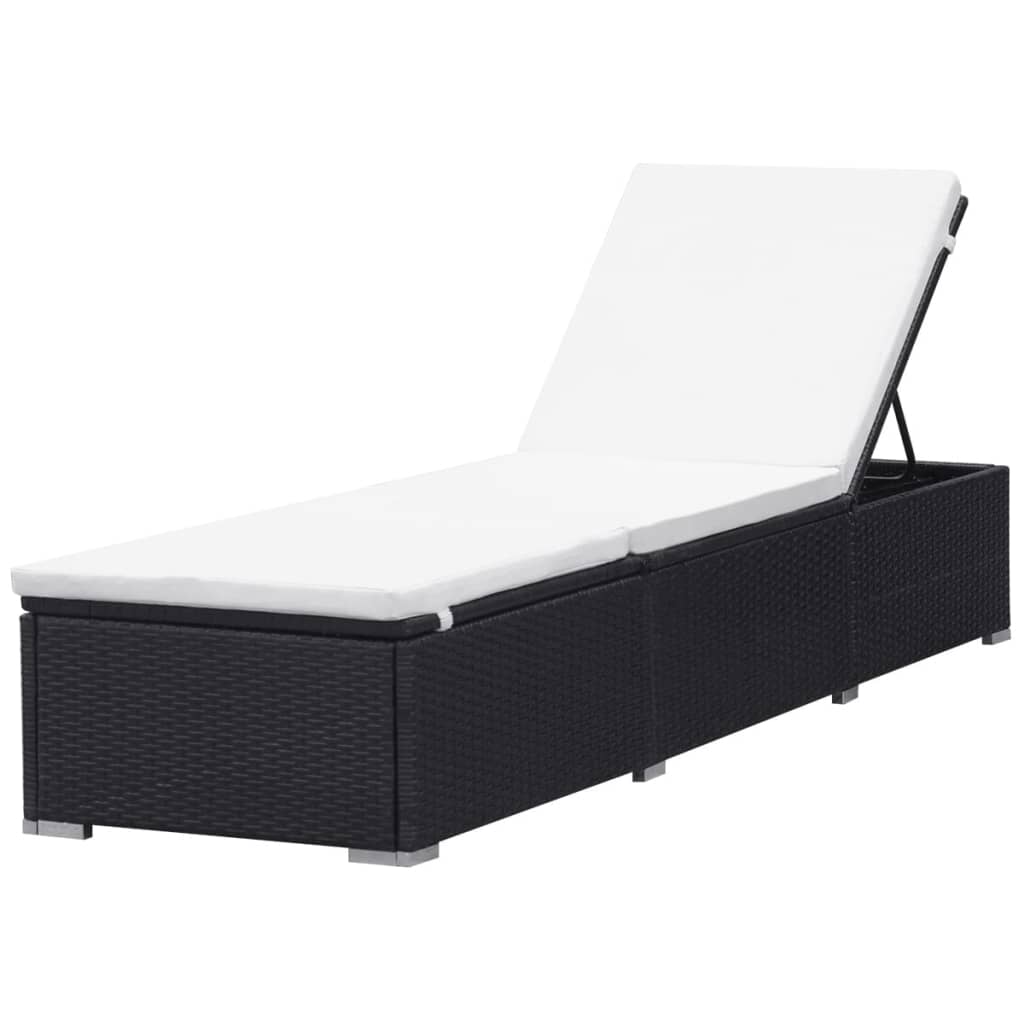 Sun Lounger | Black and Cream White