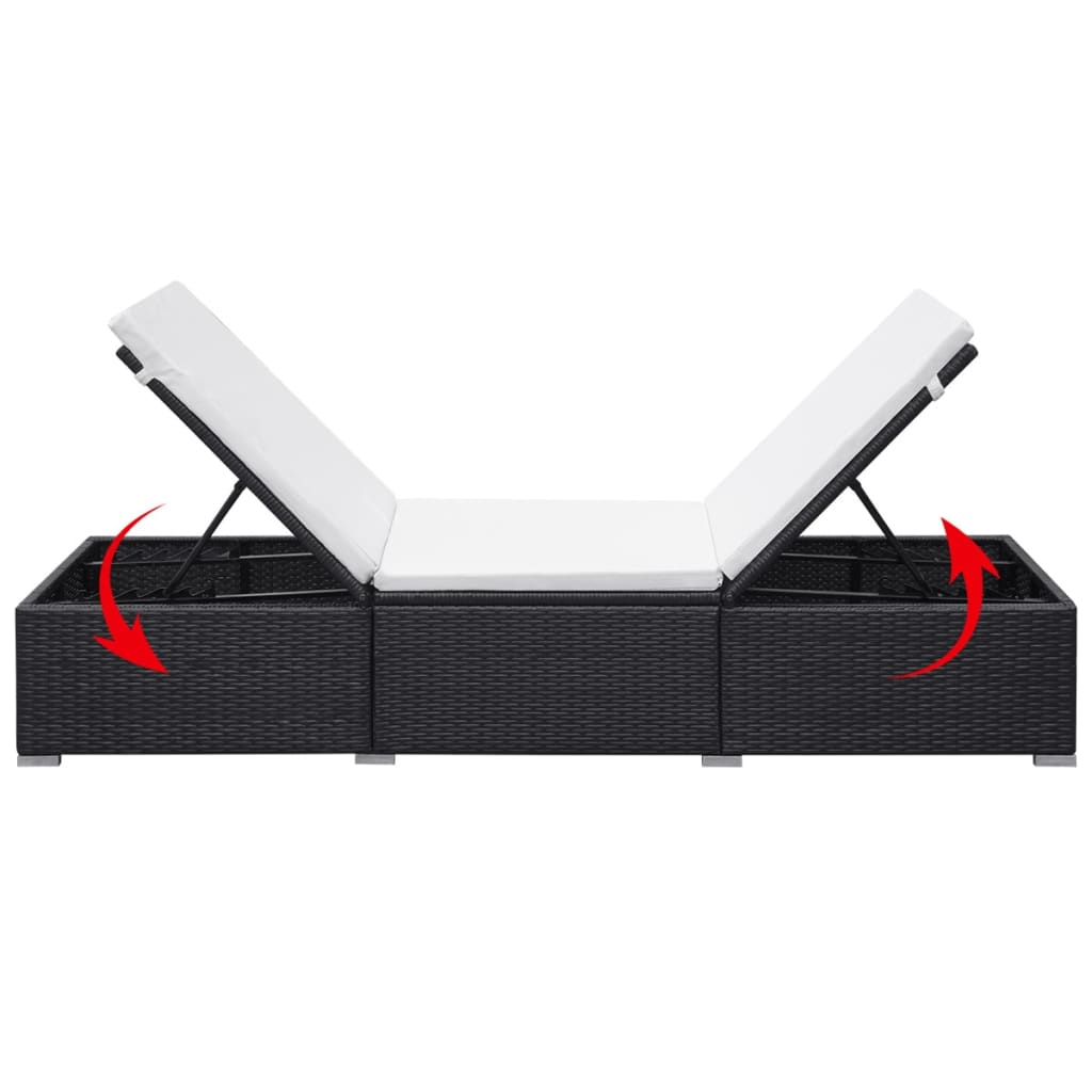 Sun Lounger | Black and Cream White