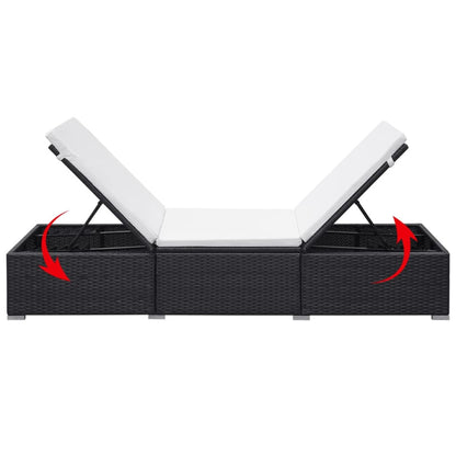 Sun Lounger | Black and Cream White
