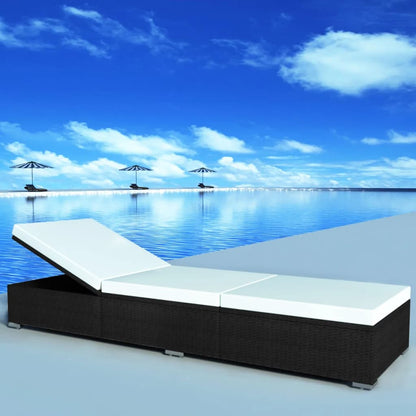 Sun Lounger | Black and Cream White