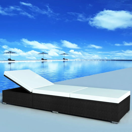 Sun Lounger | Black and Cream White