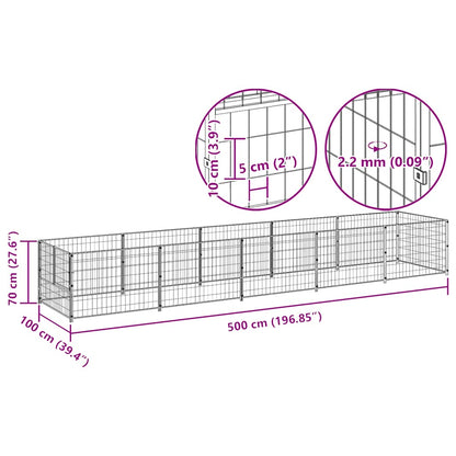 Dog Kennel Black 5 m² Steel