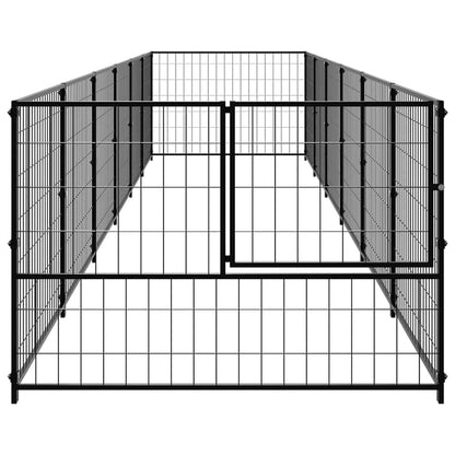 Dog Kennel Black 6 m² Steel