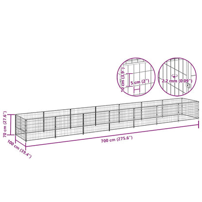 Dog Kennel Black 7 m² Steel