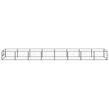 Dog Kennel Black 8 m² Steel