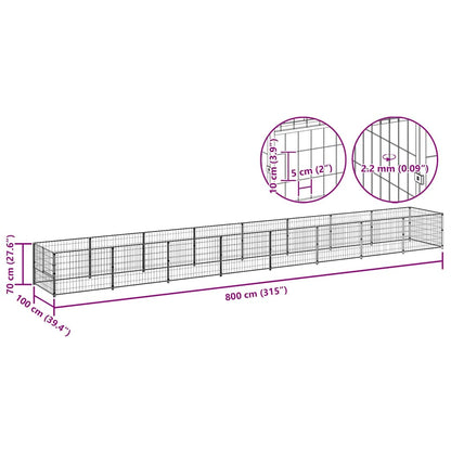 Dog Kennel Black 8 m² Steel