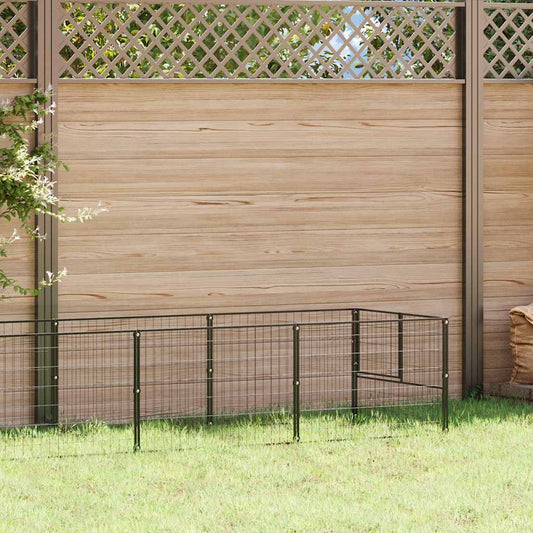 Dog Kennel Black 8 m² Steel