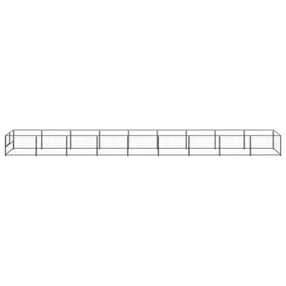 Dog Kennel Black 9 m² Steel
