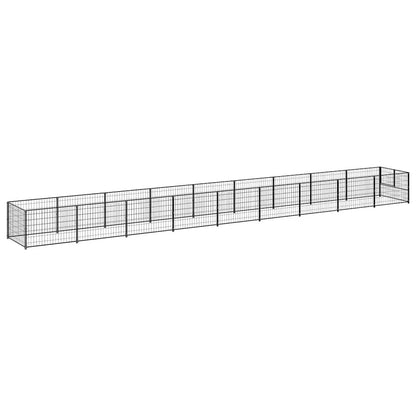 Dog Kennel Black 9 m² Steel