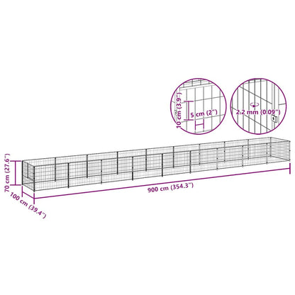 Dog Kennel Black 9 m² Steel