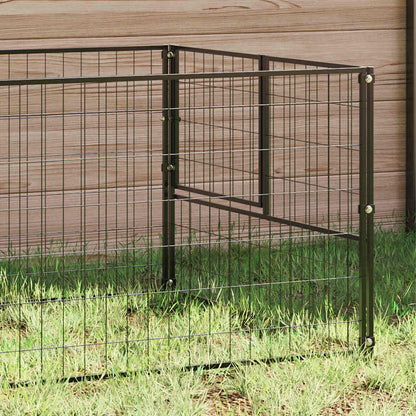 Dog Kennel Black 10 m² Steel