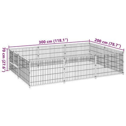 Dog Kennel Black 6 m² Steel