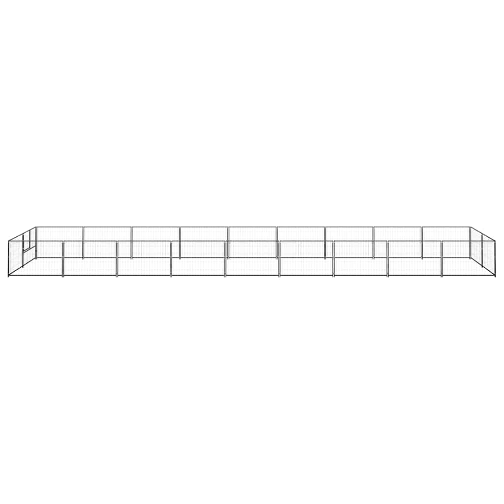 Dog Kennel Black 18 m² Steel