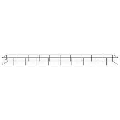 Dog Kennel Black 20 m² Steel