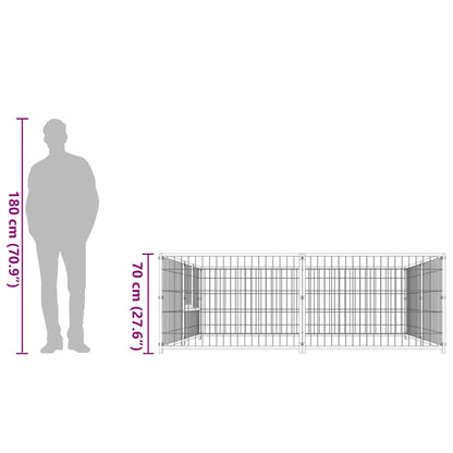 Dog Kennel Silver 4 m² Steel