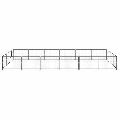 Dog Kennel Black 18 m² Steel