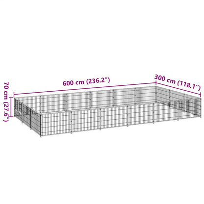 Dog Kennel Black 18 m² Steel