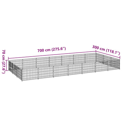 Dog Kennel Black 21 m² Steel