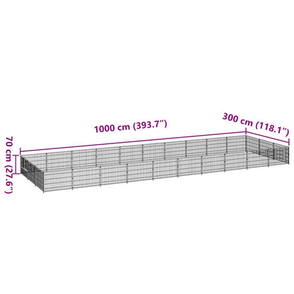 Dog Kennel Black 30 m² Steel