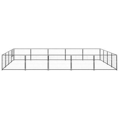 Dog Kennel Black 20 m² Steel