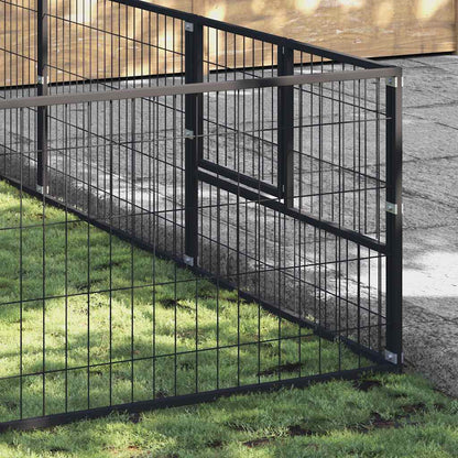 Dog Kennel Black 24 m² Steel