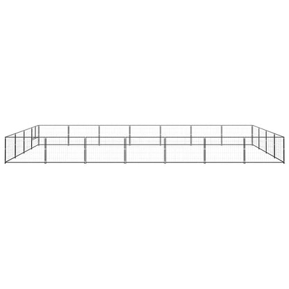 Dog Kennel Black 28 m² Steel