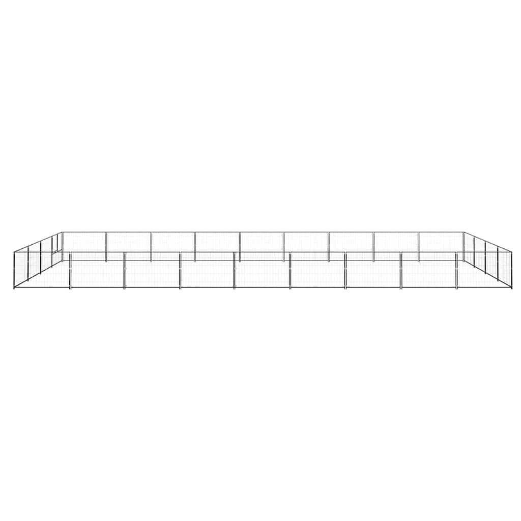 Dog Kennel Black 36 m² Steel