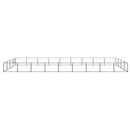 Dog Kennel Black 36 m² Steel