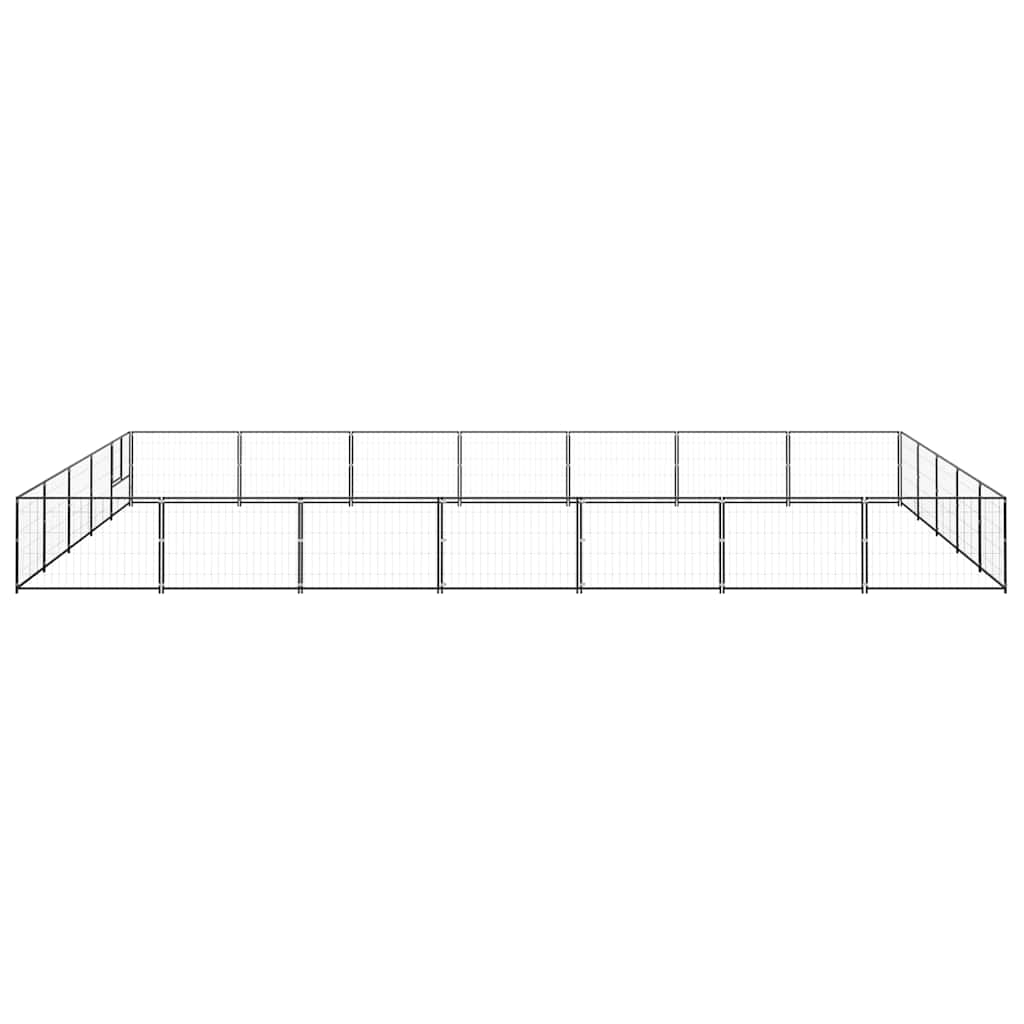 Dog Kennel Black 35 m² Steel