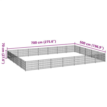 Dog Kennel Black 35 m² Steel