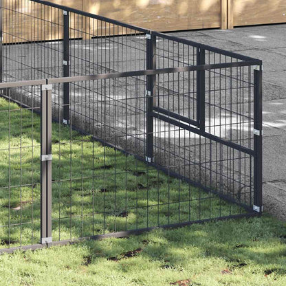 Dog Kennel Black 36 m² Steel