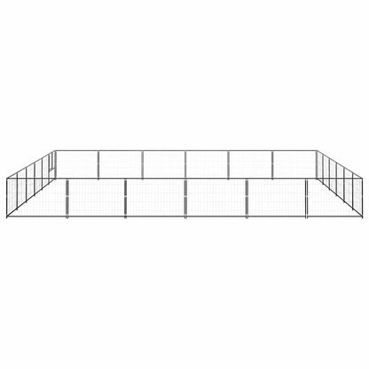 Dog Kennel Black 36 m² Steel