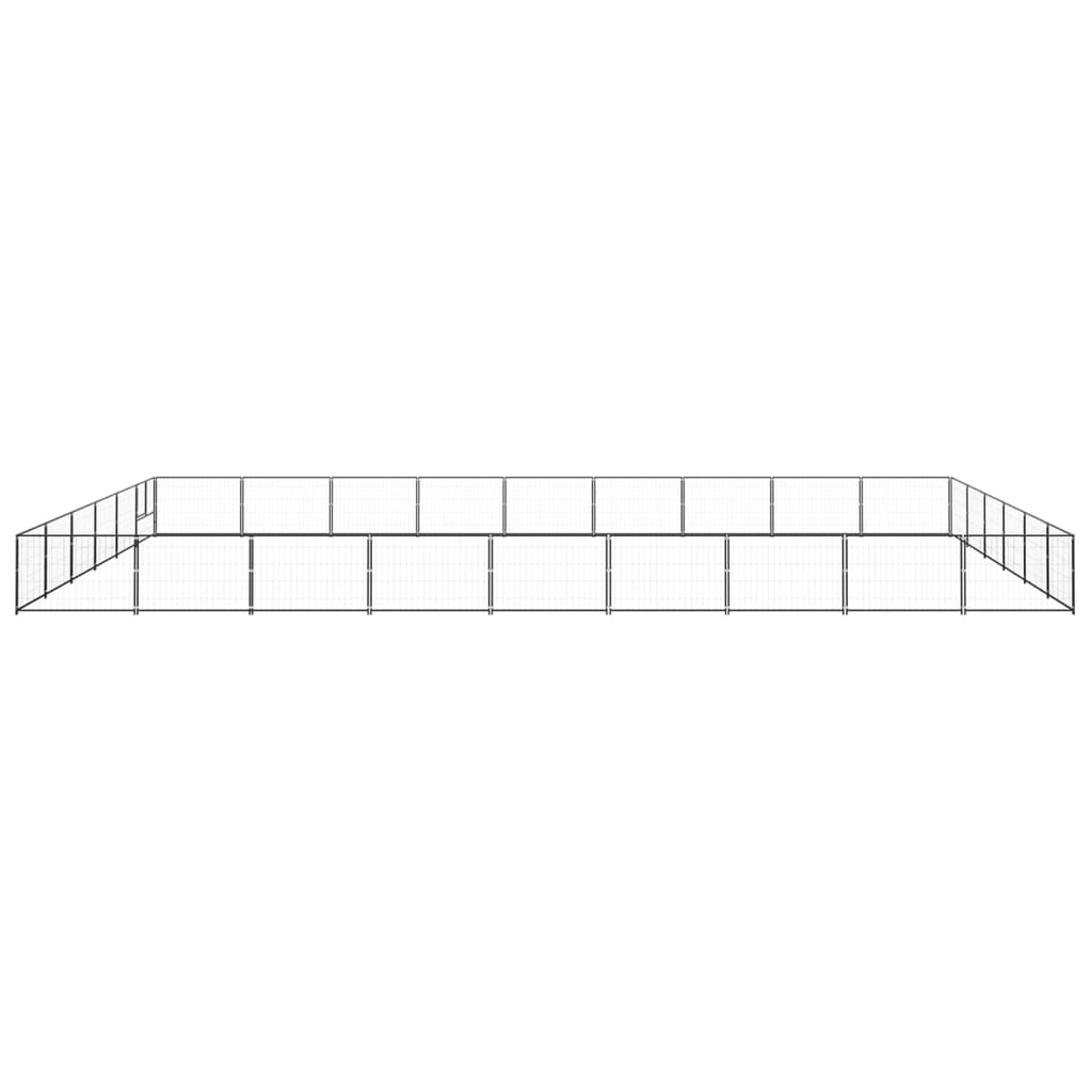 Dog Kennel Black 54 m² Steel