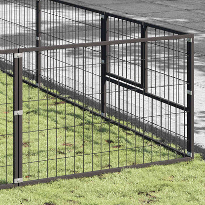 Dog Kennel Black 49 m² Steel