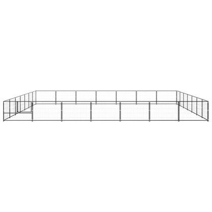 Dog Kennel Black 49 m² Steel
