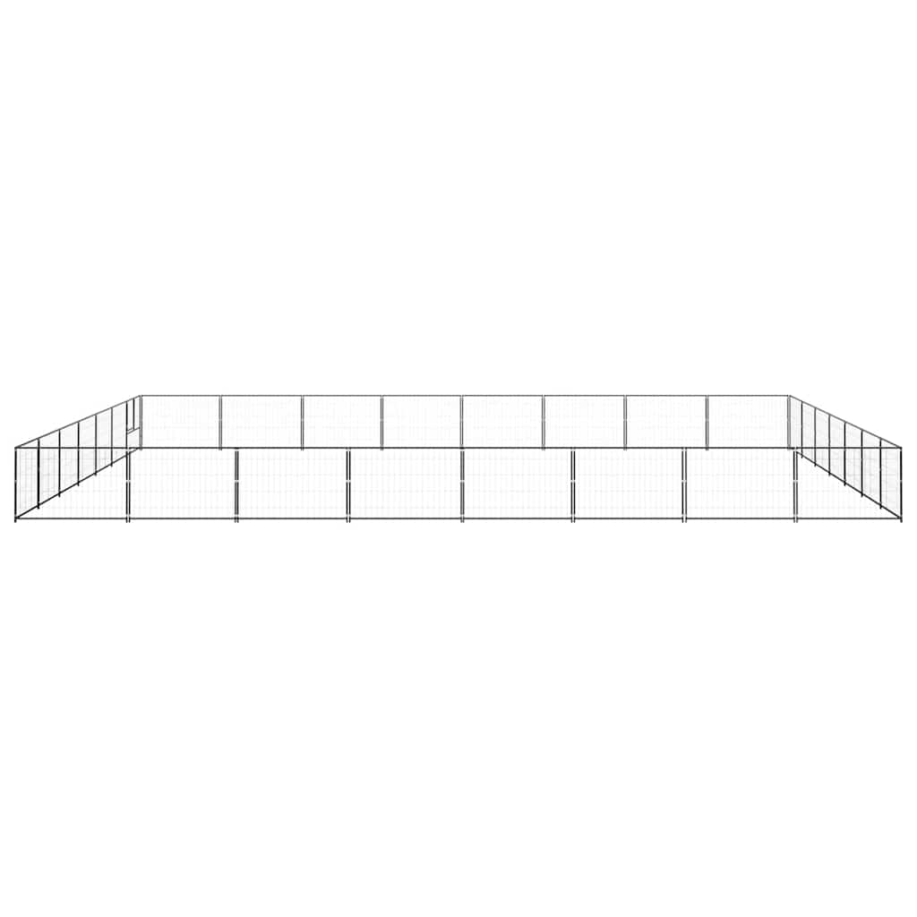 Dog Kennel Black 56 m² Steel