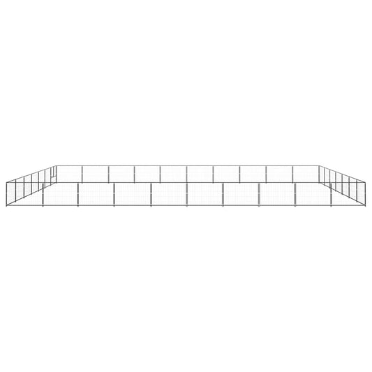 Dog Kennel Black 70 m² Steel