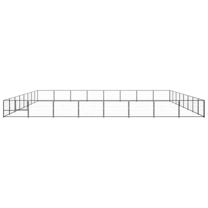 Dog Kennel Black 64 m² Steel