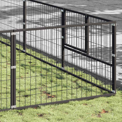 Dog Kennel Black 72 m² Steel