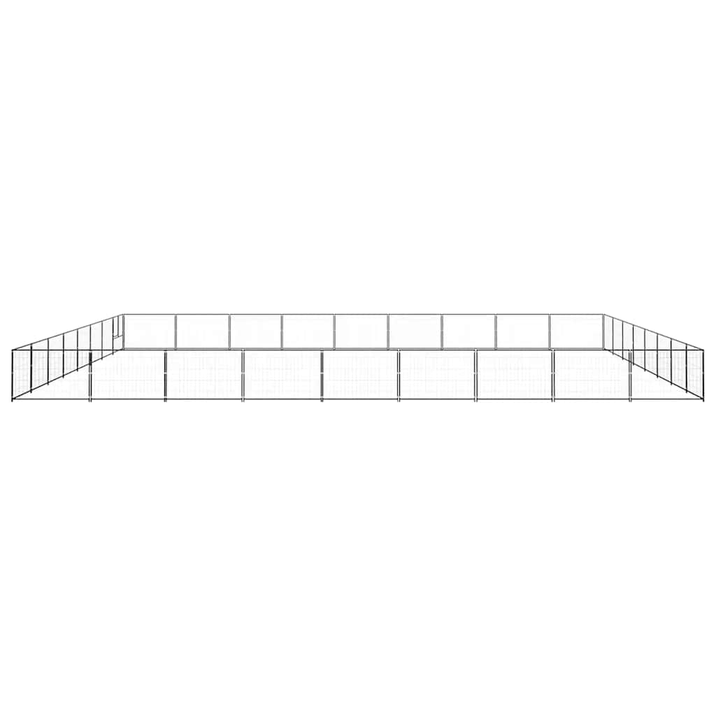 Dog Kennel Black 72 m² Steel