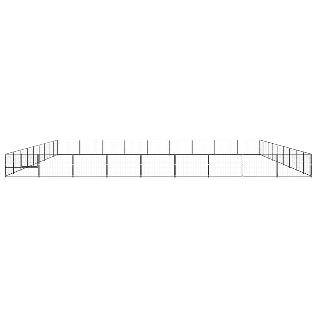 Dog Kennel Black 81 m² Steel