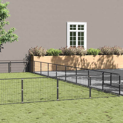 Dog Kennel Black 81 m² Steel